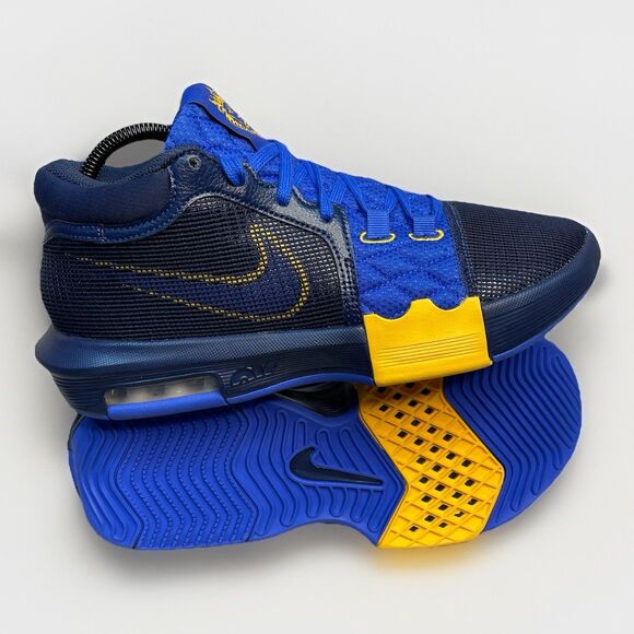 Nike Lebron Witness 8 Entourage Men Sz 7.5 Blue Gold FB2239-403 Basketball Shoes